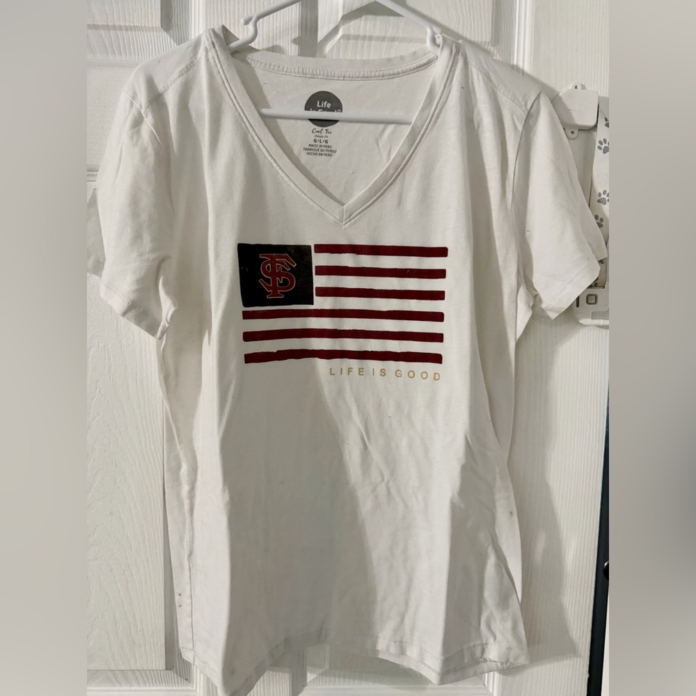Women’s Life Is Good Florida State University SS T-Shirt Sz L